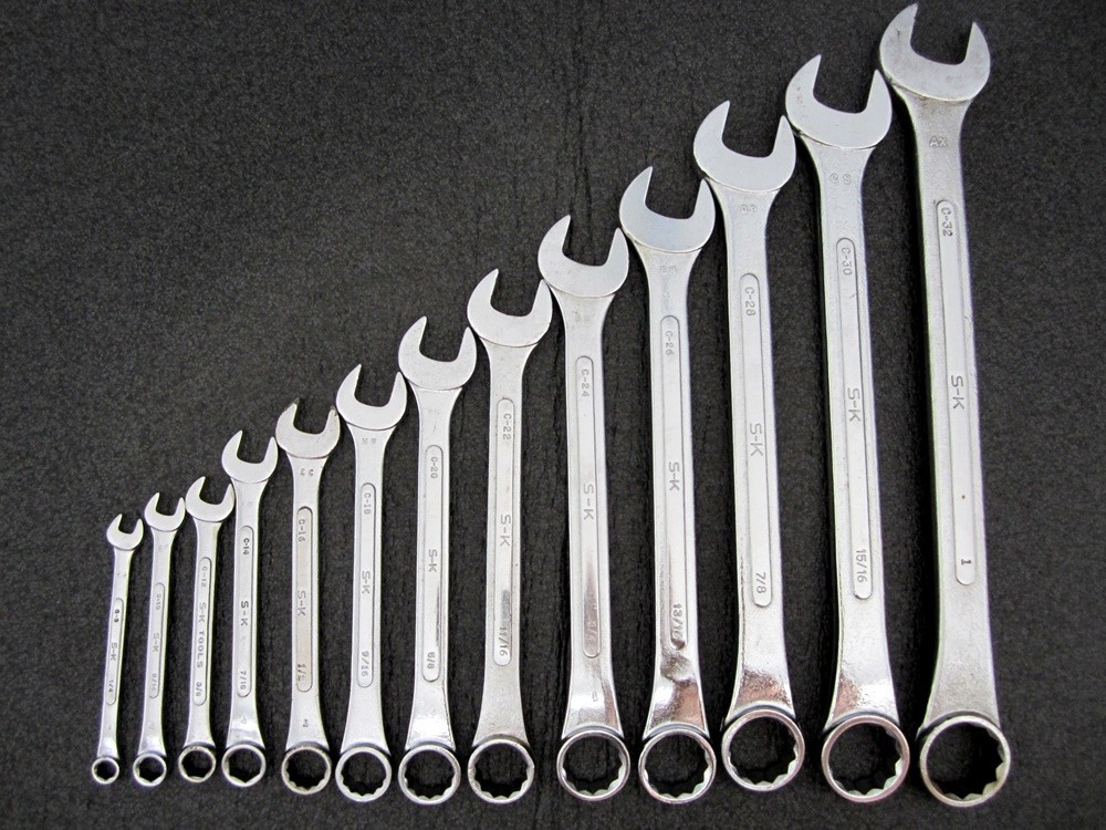 Vintage S-K Tools 13pc SAE Combination Wrench Set 1/4″ to 1″ SK USA