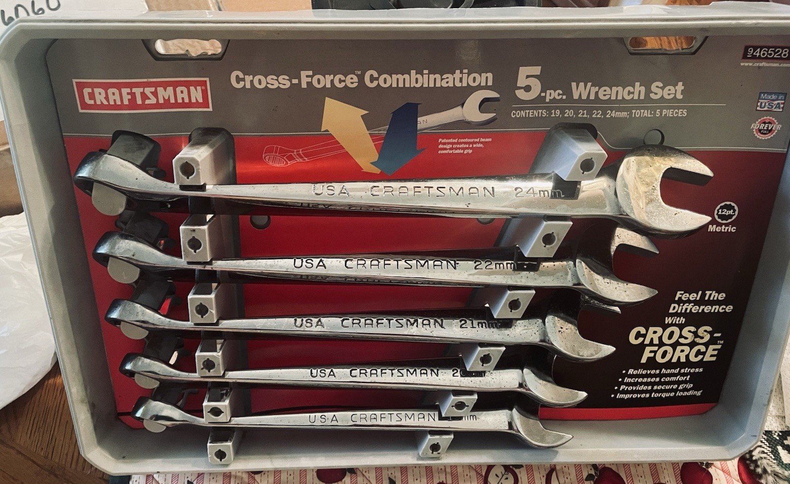 SEARS Craftsman USA METRIC CrossForce LG Sizes Wrench 5pc Set 46528