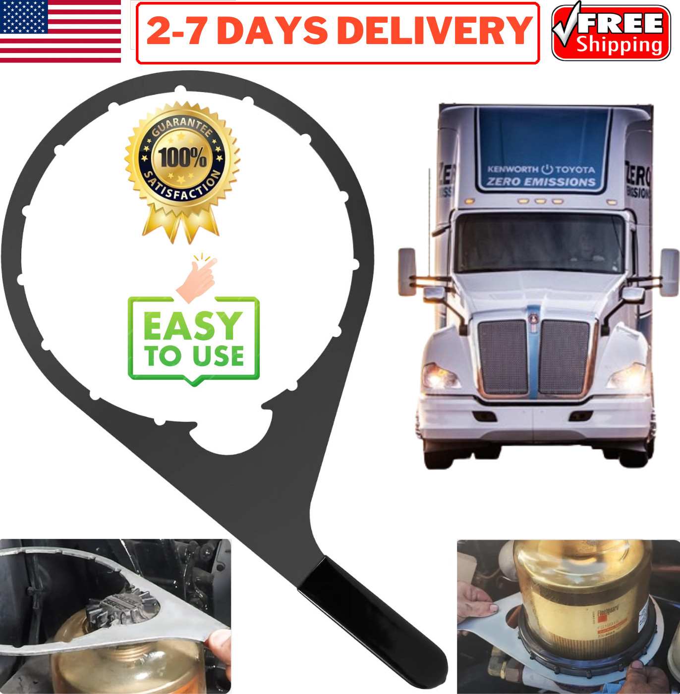 482017 8″ Fuel Filter Collar Vent Cap Wrench for Davco Fuel Pro 482 483 485 487