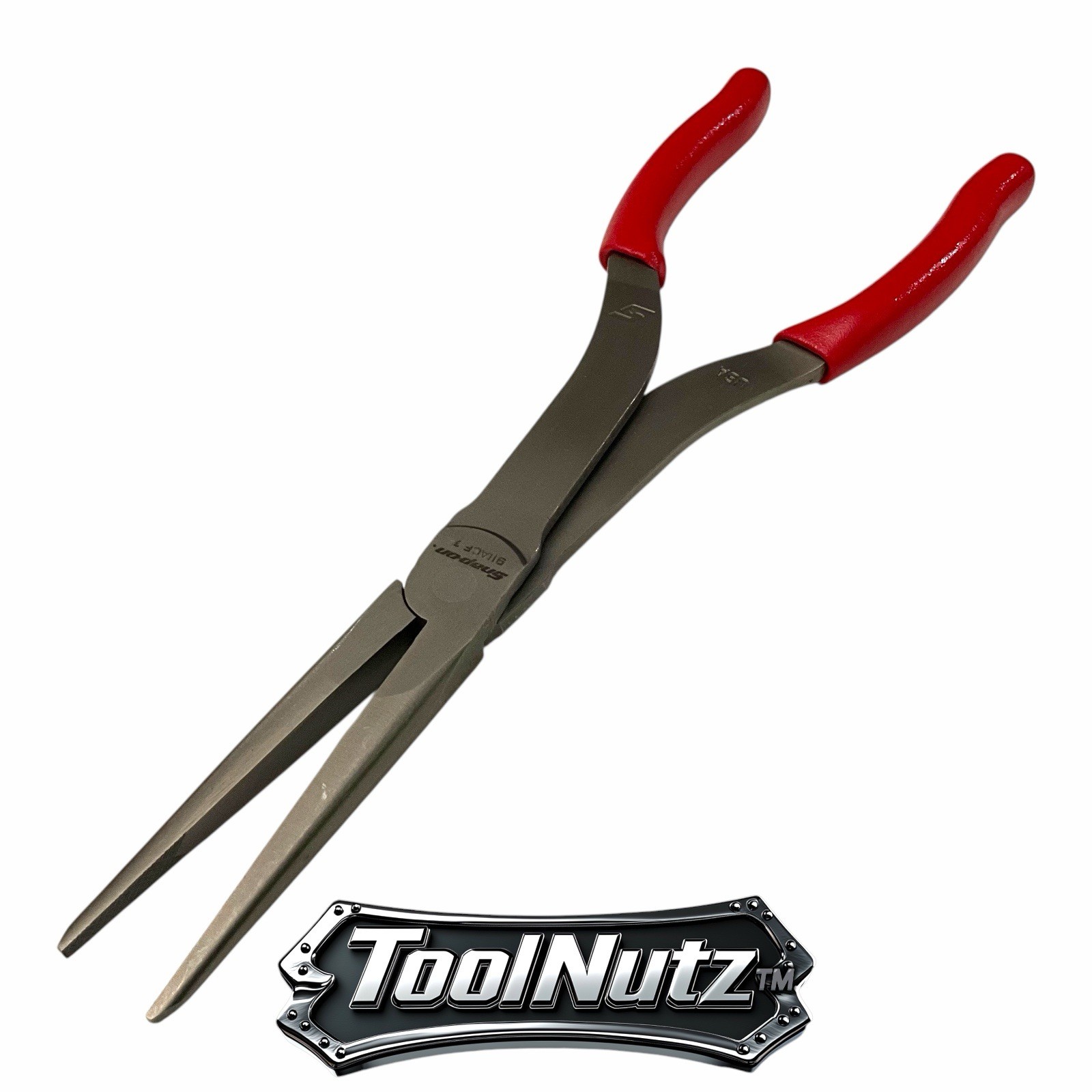 Snap-on Tools NEW 911ACF 11″in. RED Soft Grip Rounded Jaw Needle Nose Pliers USA