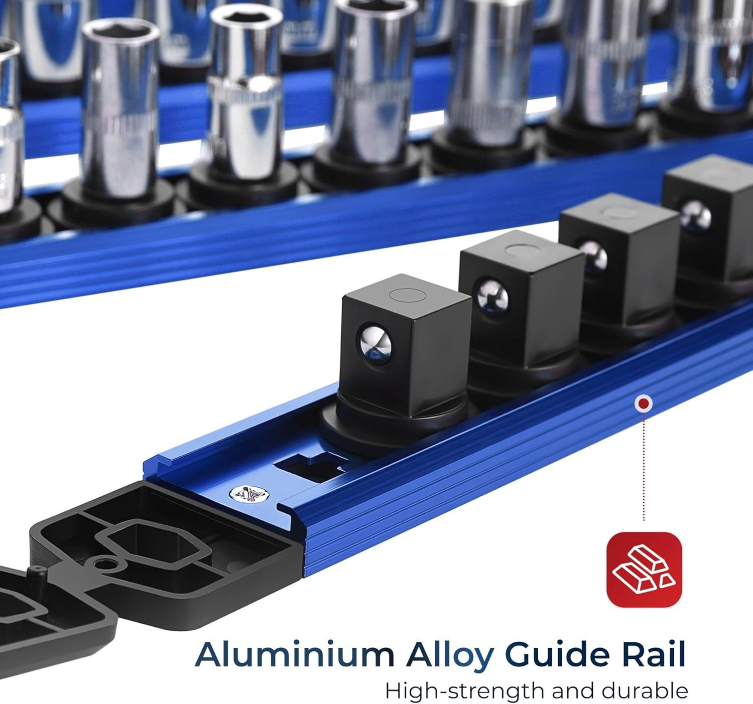 Magnetic Socket Organizer, 3/8″ Drive Aluminum Alloy Socket Rail