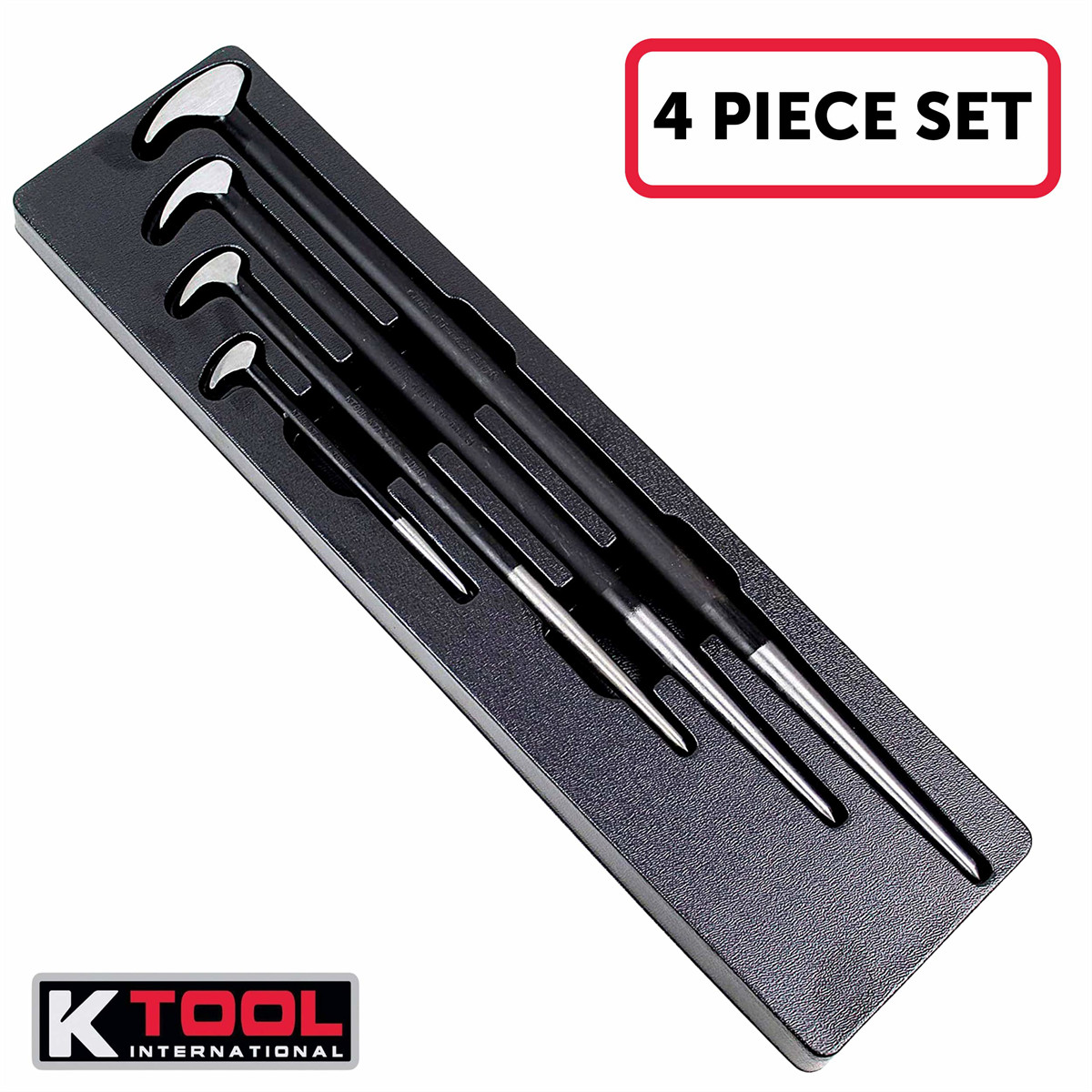 K Tool International 71600 Heat Treated Pry Bars With Rolling Head Design