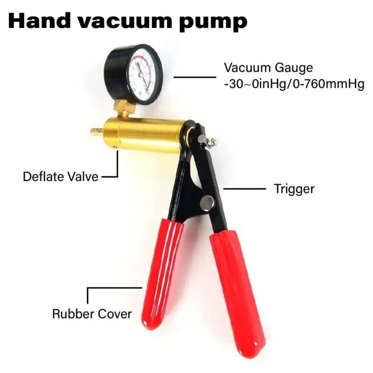 Manual Brake Bleeder Vacuum Pump Kit Automotive Fluid Tester With Gauge Adapters