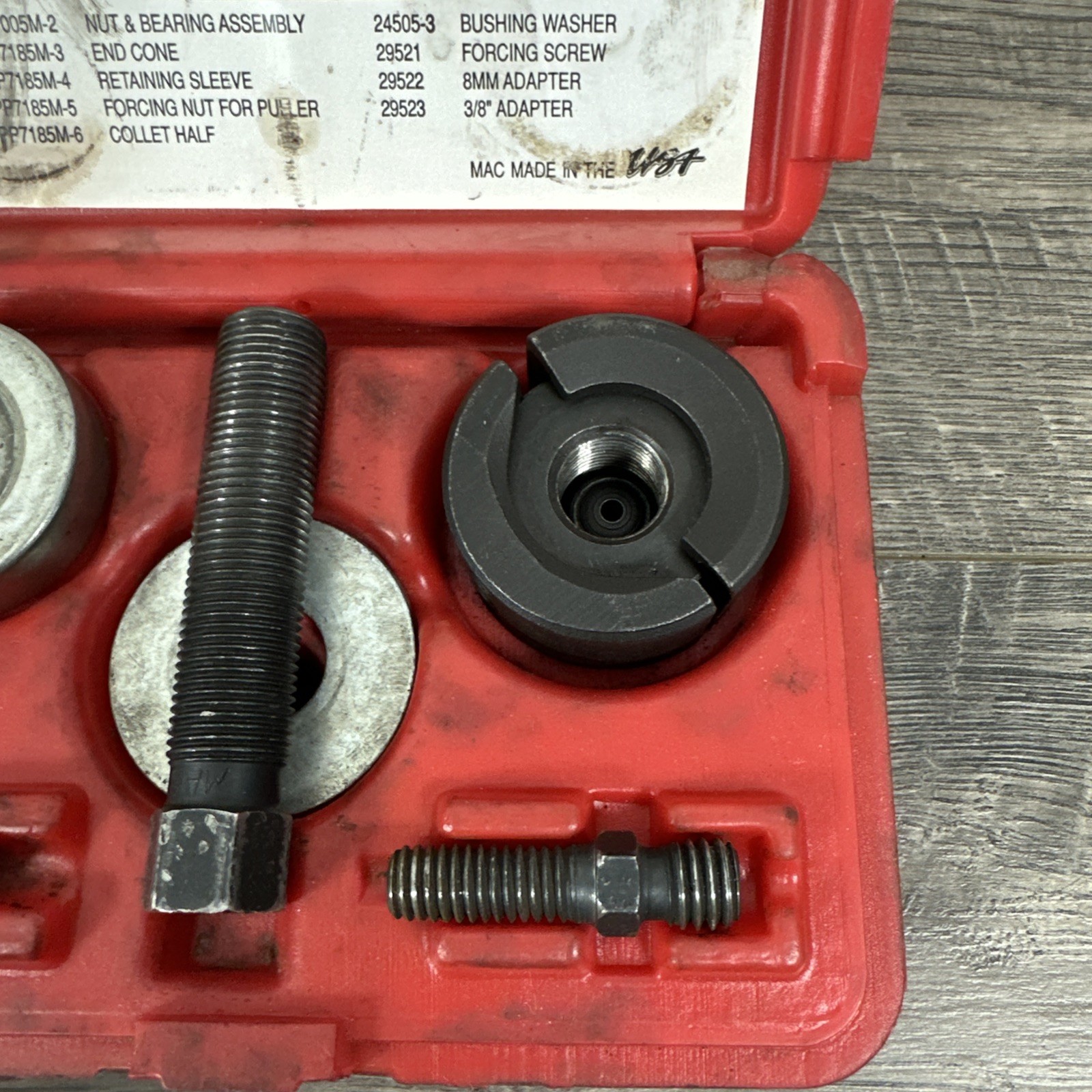 Mac Tools PSPSET 29526 Power Steering Pulley Tool Kit Complete USA Good