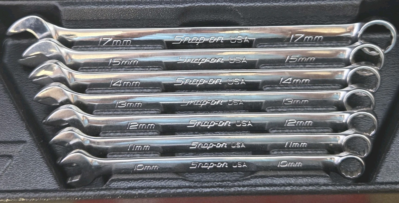 New Snap On SOEXM707 – 7 Pc 12 Pt Flank Drive Plus Combination Wrench Set