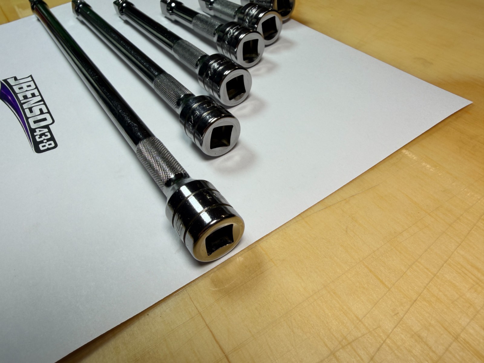 Snap-On Tools USA NEW 6pc 3/8″ Drive Chrome Knurled Socket Extension Set 206AFX