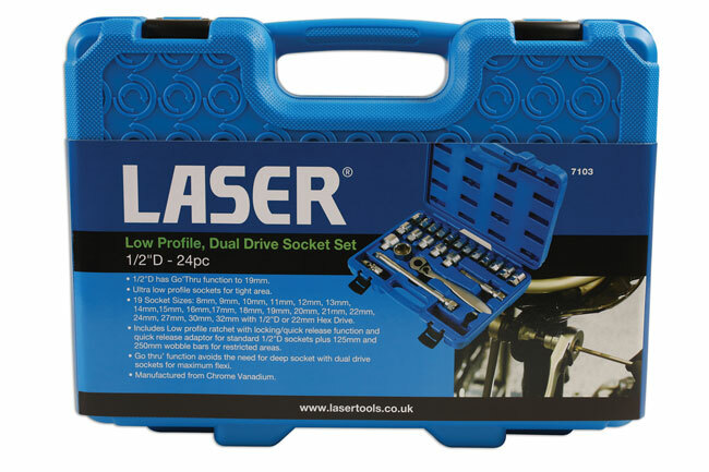 Laser 7103 24 Piece 1/2″ Drive Go Thru’ Socket Set