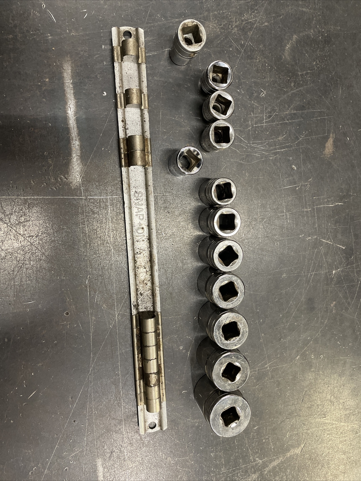 Snap-On 3/8” Dr 1/4″ to 7/8″ Shallow Set 11pc. FS081 to FS281 Snap On Rail USA