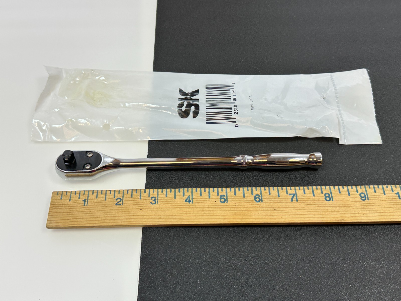 NEW SK Professional Tools USA 80181 Full Polish 1/4″ Drive LONG Handle Ratchet
