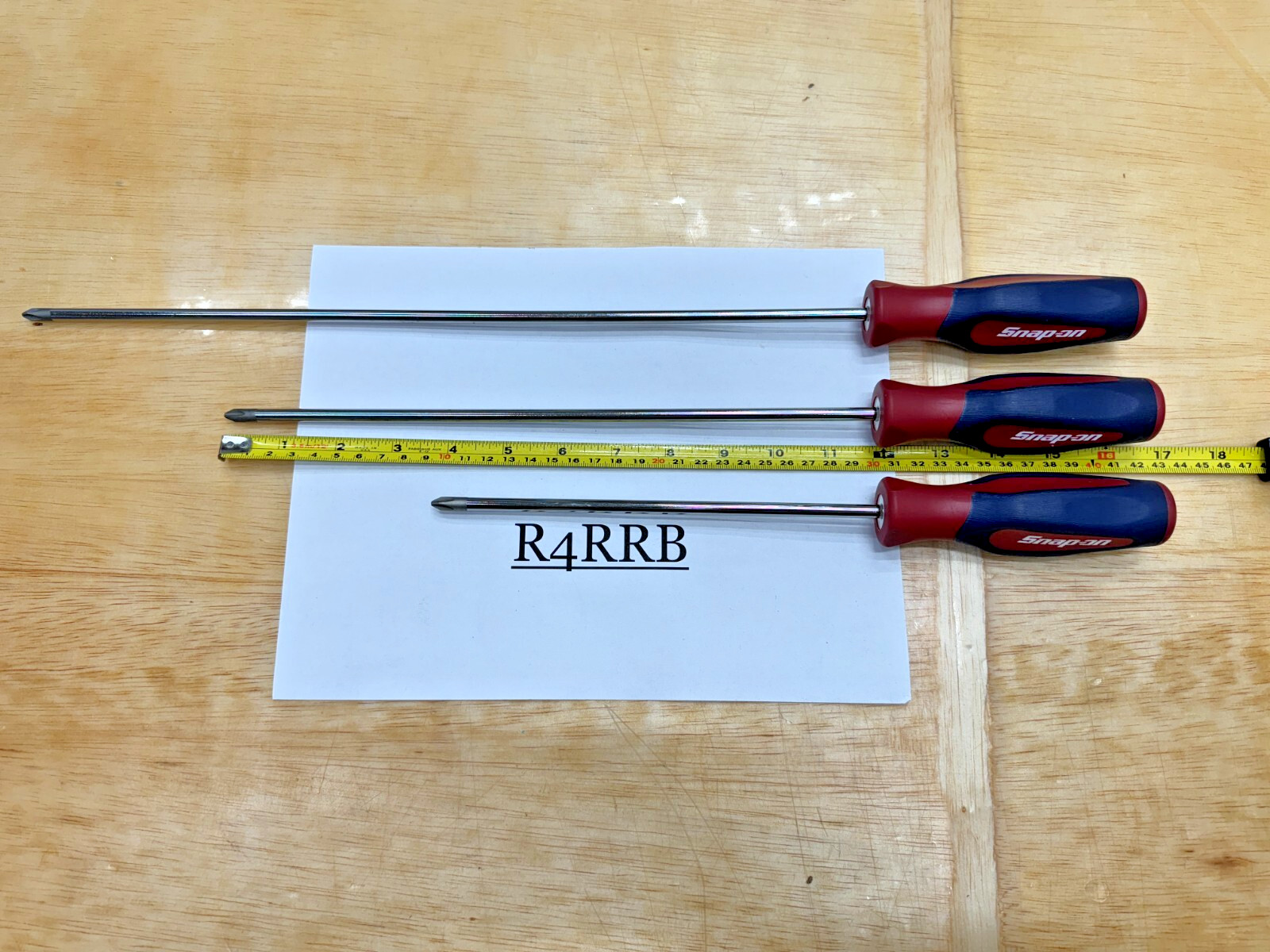 Snap-on Tools 3pc Instinct Hard Grip ALL P2 LONG Screwdrivers RED WHITE BLUE RWB