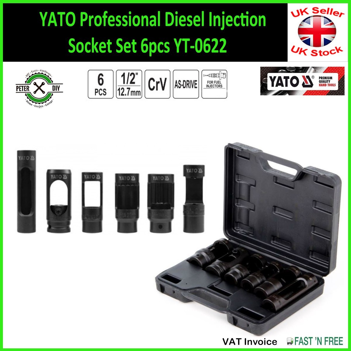 YATO Professional Diesel Injection Socket Set 6pcs YT-0622