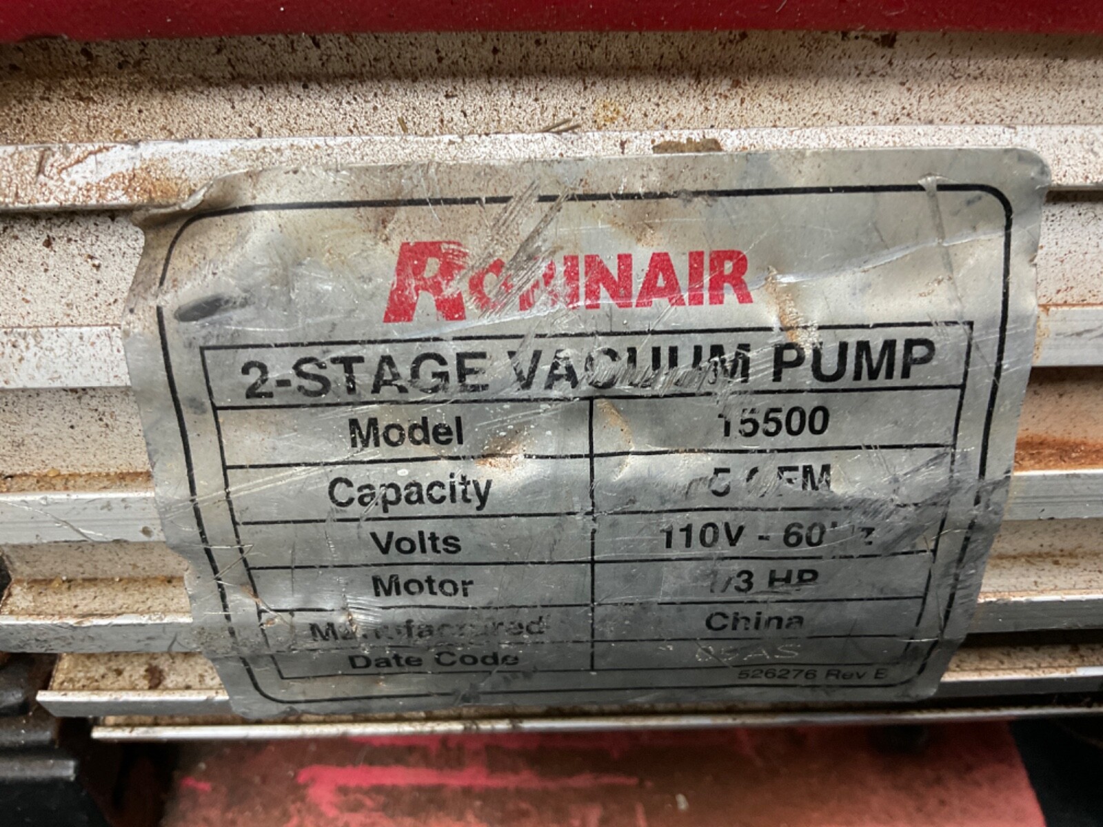 Robinair 15500 Vacuum Pump 5 CFM 2 Stage 110V