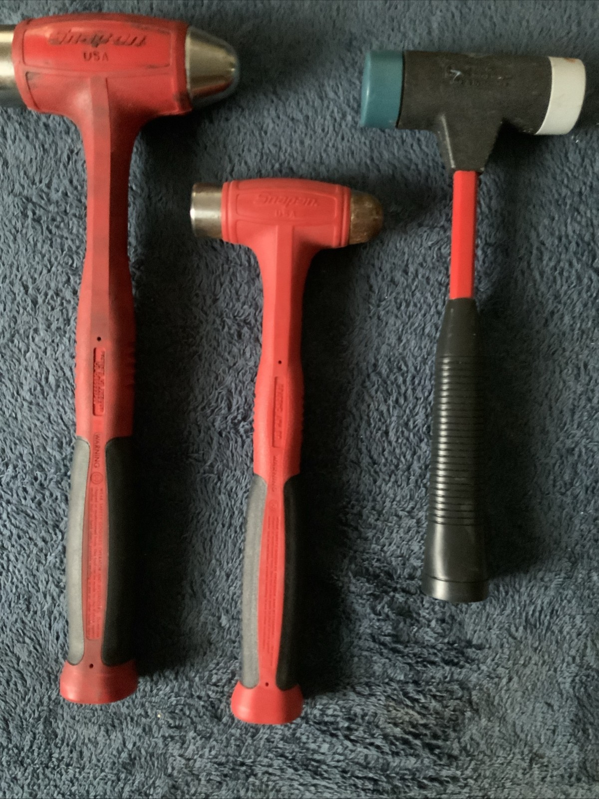 Snap On 3pc Hammer Set….see Pics….1 Has Surface Rust….