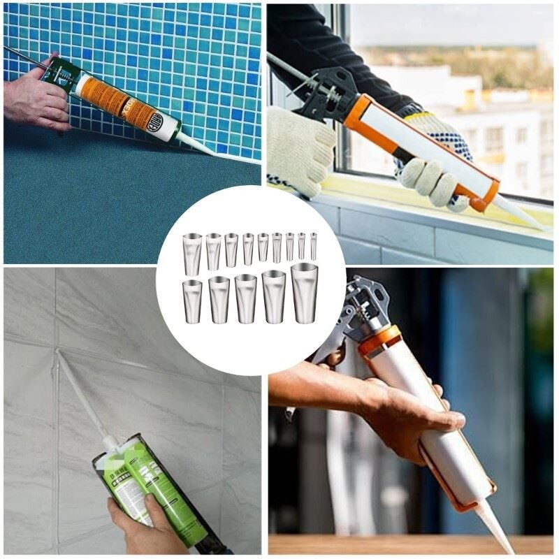 Caulking Nozzle, Stainless Sealant Dispensing Tip for Smooth Sealing Experience