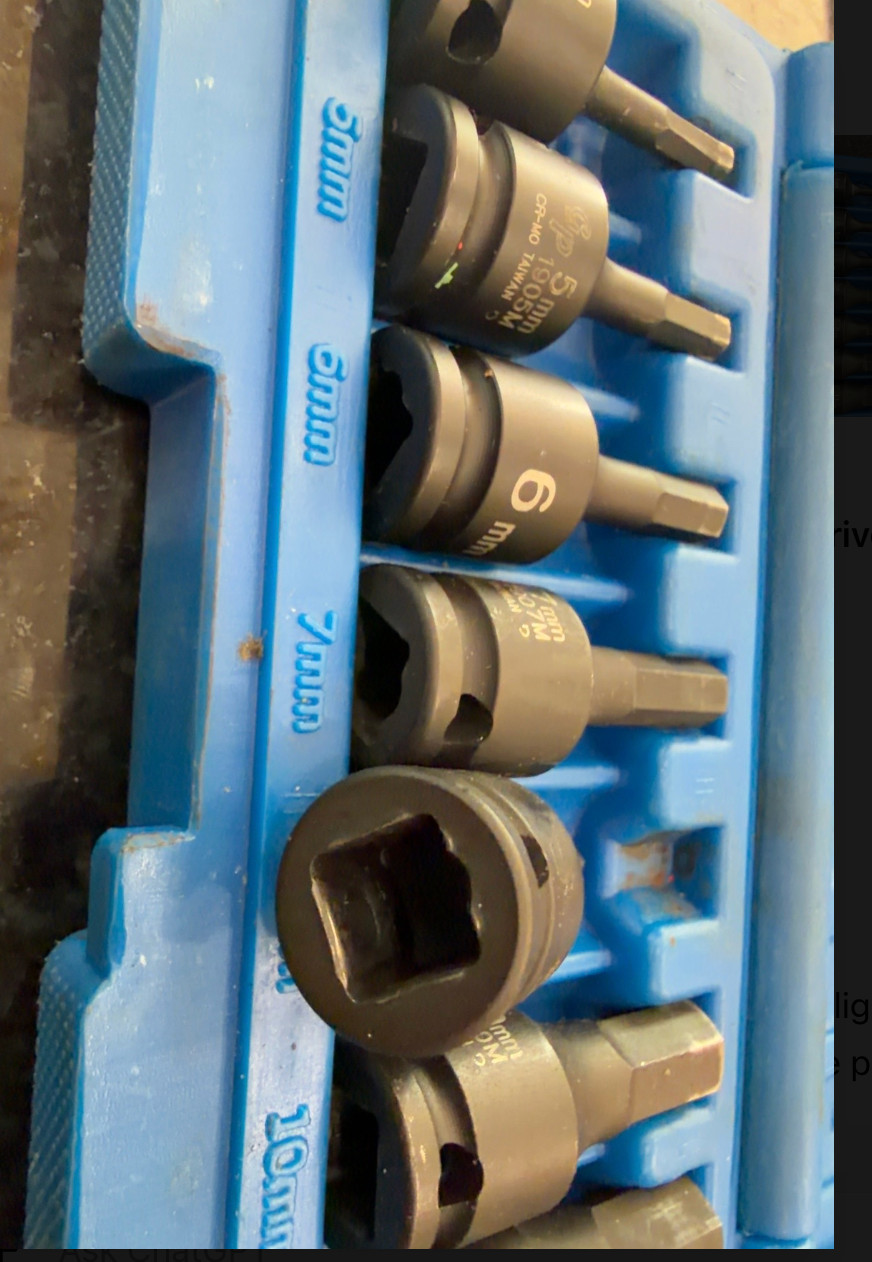 SP Tools 1297MH 7-piece 1/2″ drive metric hex (Allen) impact bit socket set