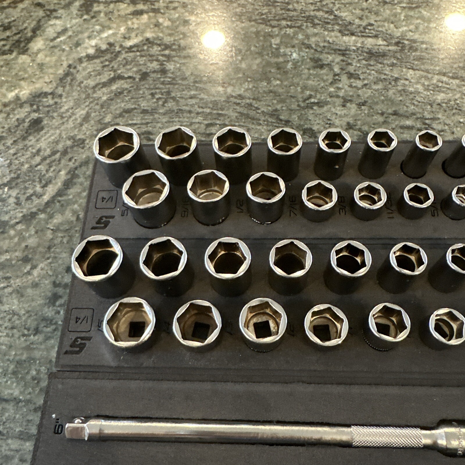 Snap-on 153gss02fmb 53 pc 1/4” essential metric sae sockets ratchets extensions