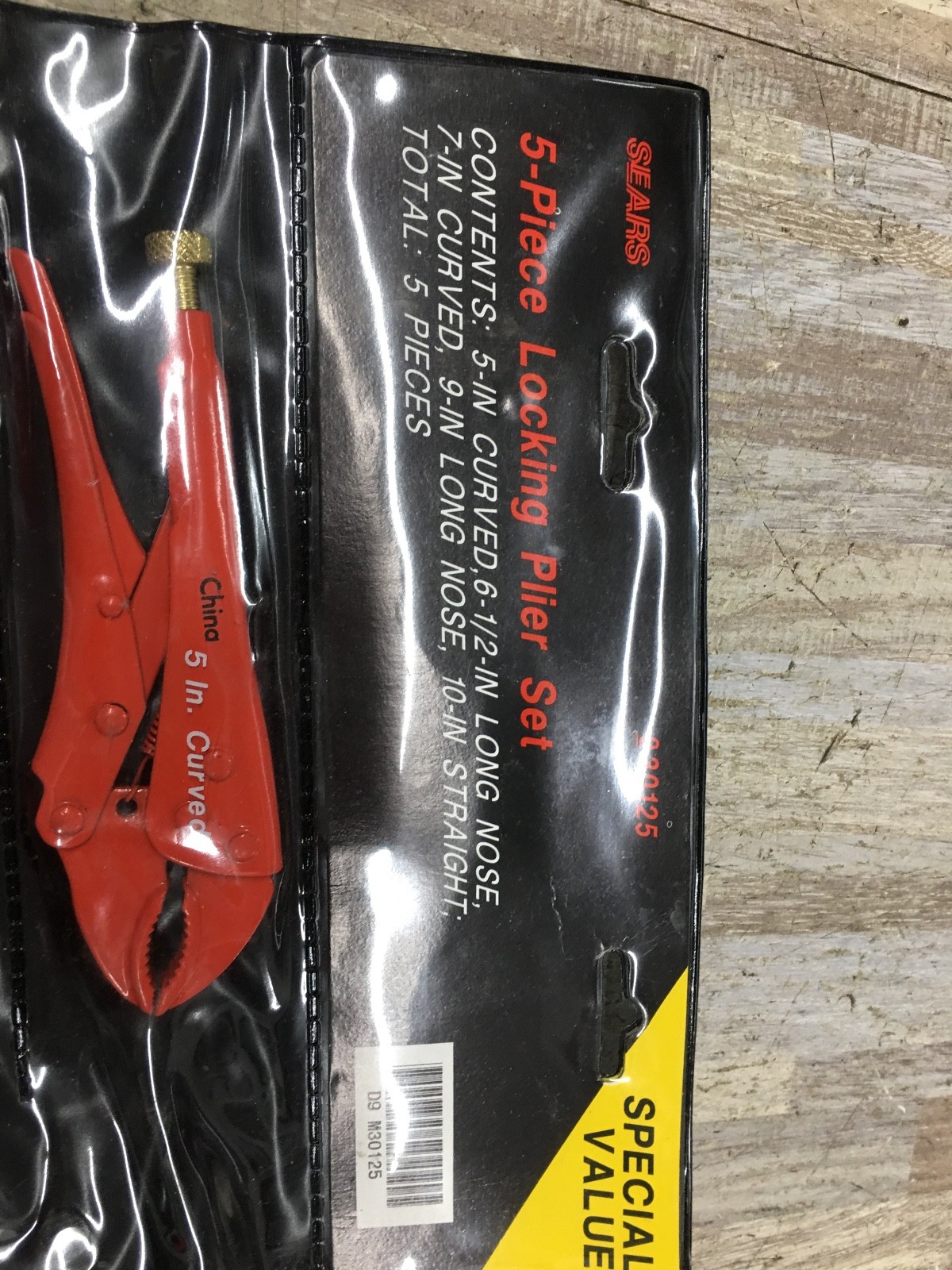 SERIES 9-30125 Sears Craftsman 5pc Locking Plier Set 5″ to 10″ BARELY USED
