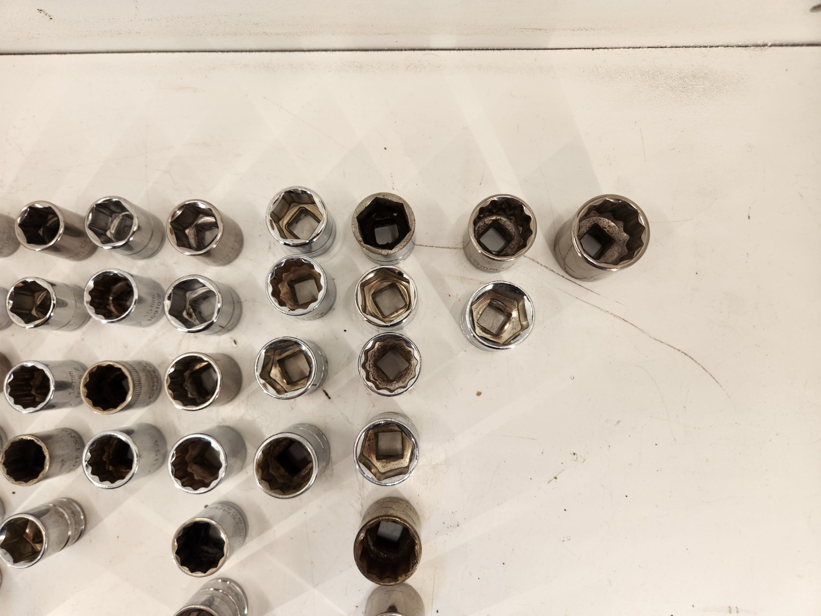 60 Piece Lot Metric Mostly Craftsman & Husky 3/8 Shallow Socket Set SEE PHOTOS