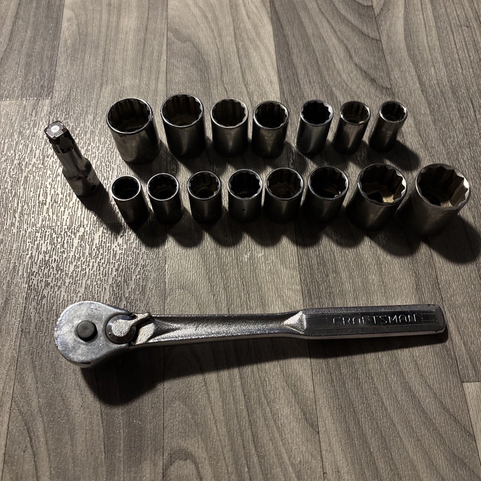 Vintage Craftsman =V= Socket Set 17 Piece’s 1/2” Drive standard & metric READ!!!