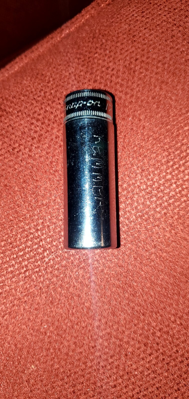Snap on 3/8 drive 17mm metric Deep 6 Point Chrome socket vintage SFSM17