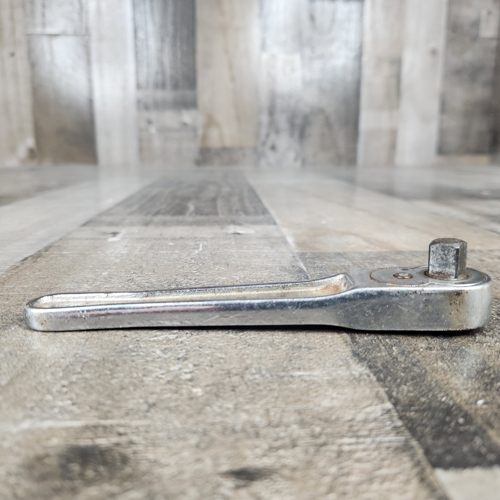 Snap On FV71 – 3/8″ Drive, Chrome, Vintage, Flat Handle, 6″ Long, Ratchet-USA