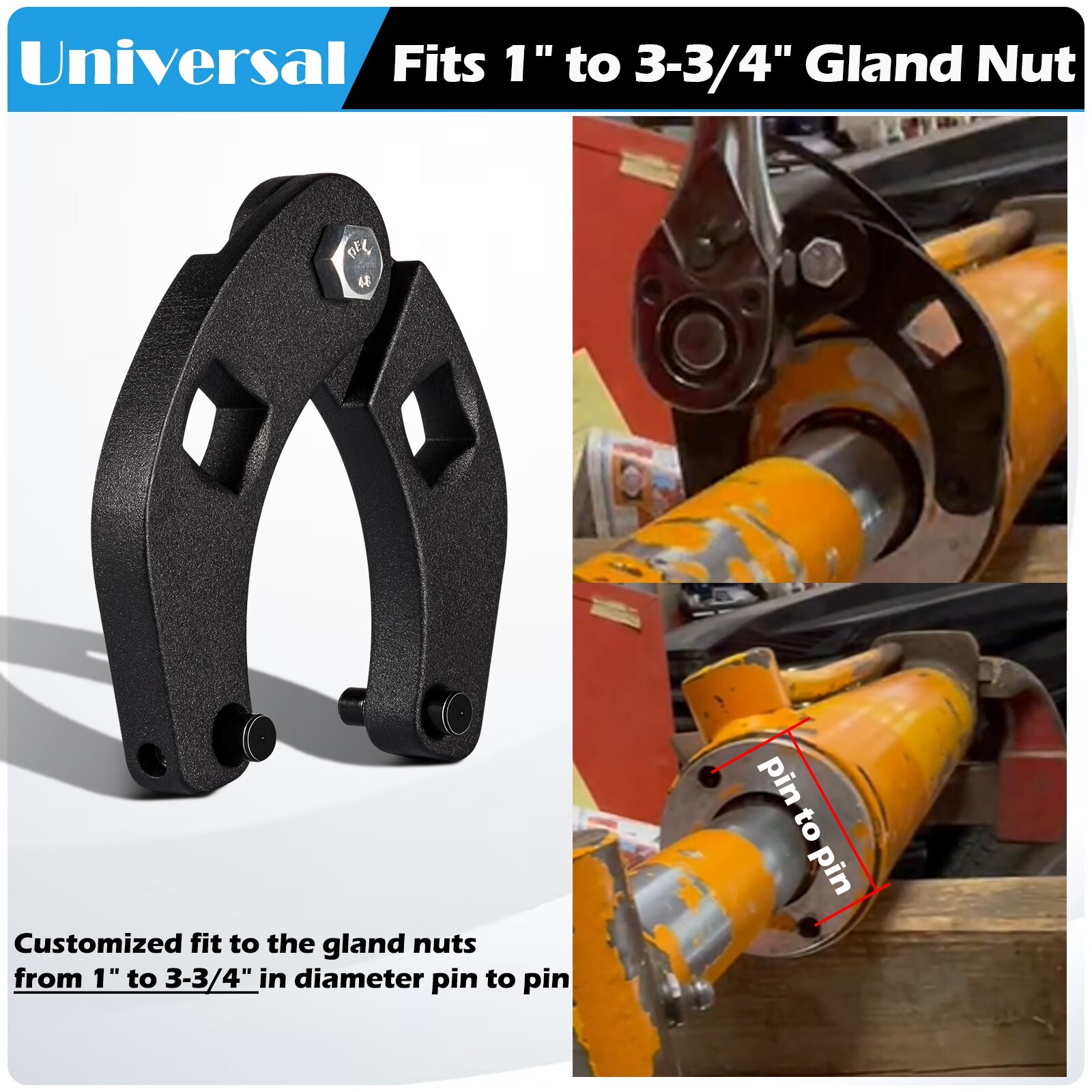 For Hydraulic Cylinders 7463 Adjustable Gland Nut Wrench Small Pin Spanner Tools