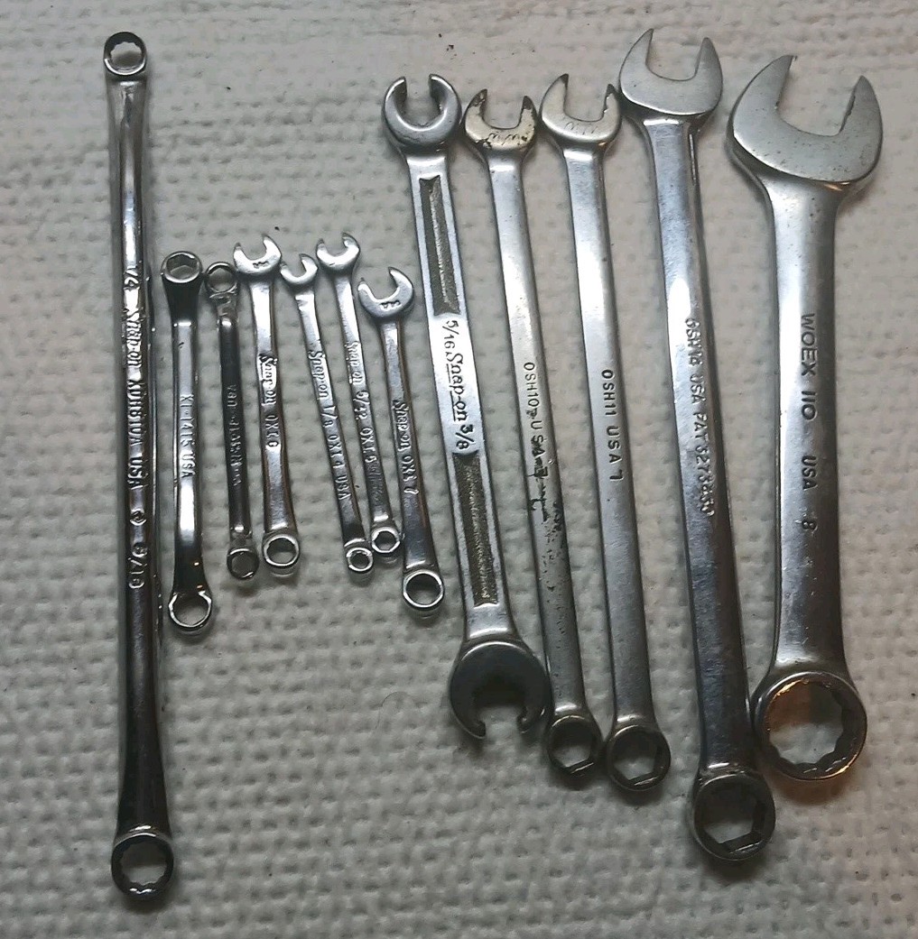 Snap-on 12 Pc,Mixed Wrench Lot OXI,XI,OSH,WOEX,RXH