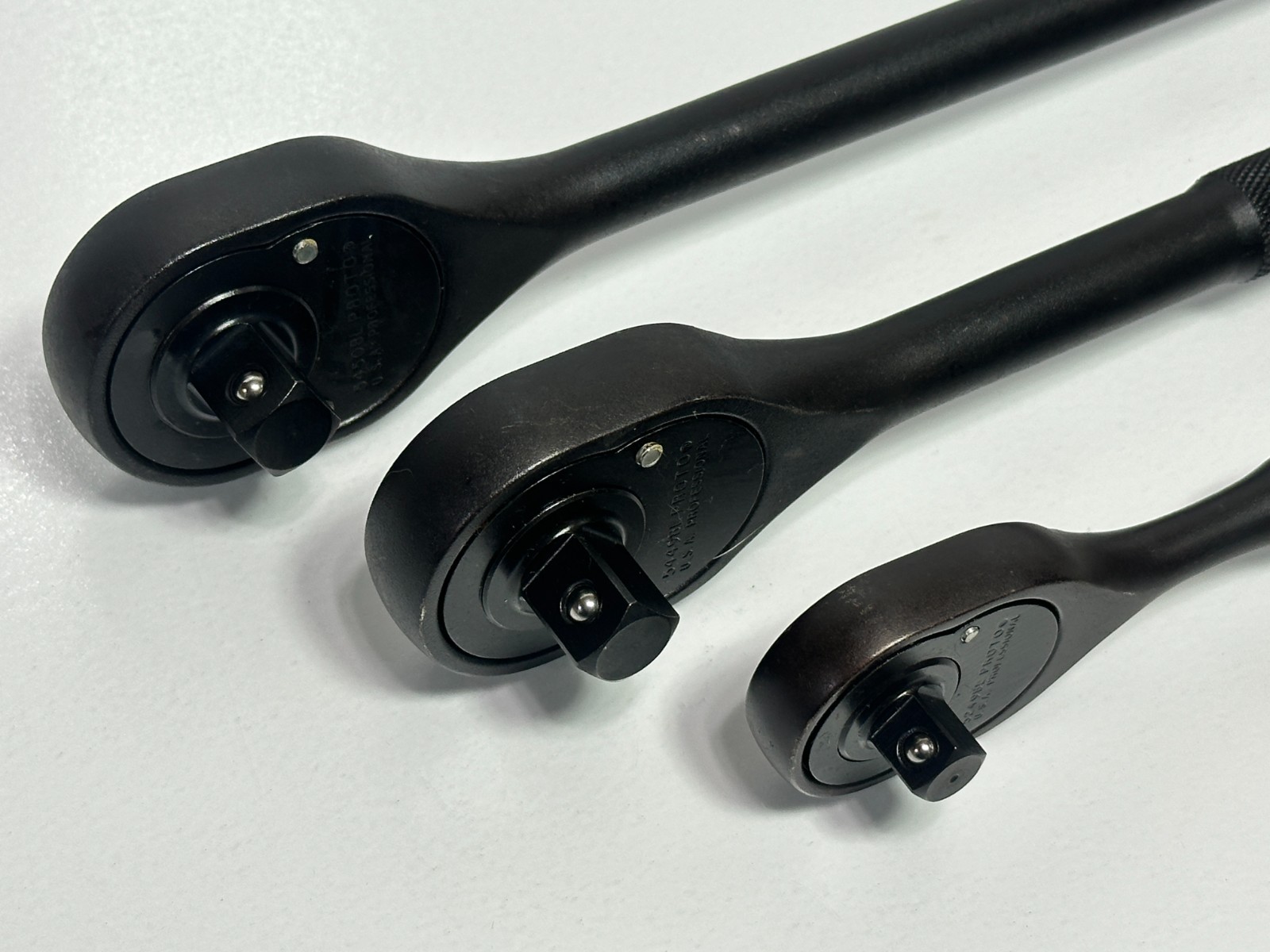 NEW Proto Tools USA 3pc Black Industrial Finish Ratchet Set, 3/8″ & 1/2″ Drive