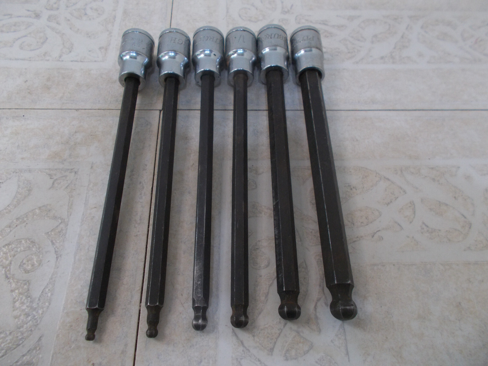 Pittsburg 3/8″ Drive 6 Piece Long Ball Head Hex Socket Set 3/8″ to 1/8″ (Z-1)