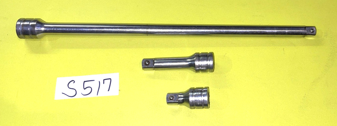 SNAP-ON TOOLS 3 PIECE 1/2 DRIVE EXTENSIONS 2 / 3 AND 15 INCH SHIPPING INCLUDED