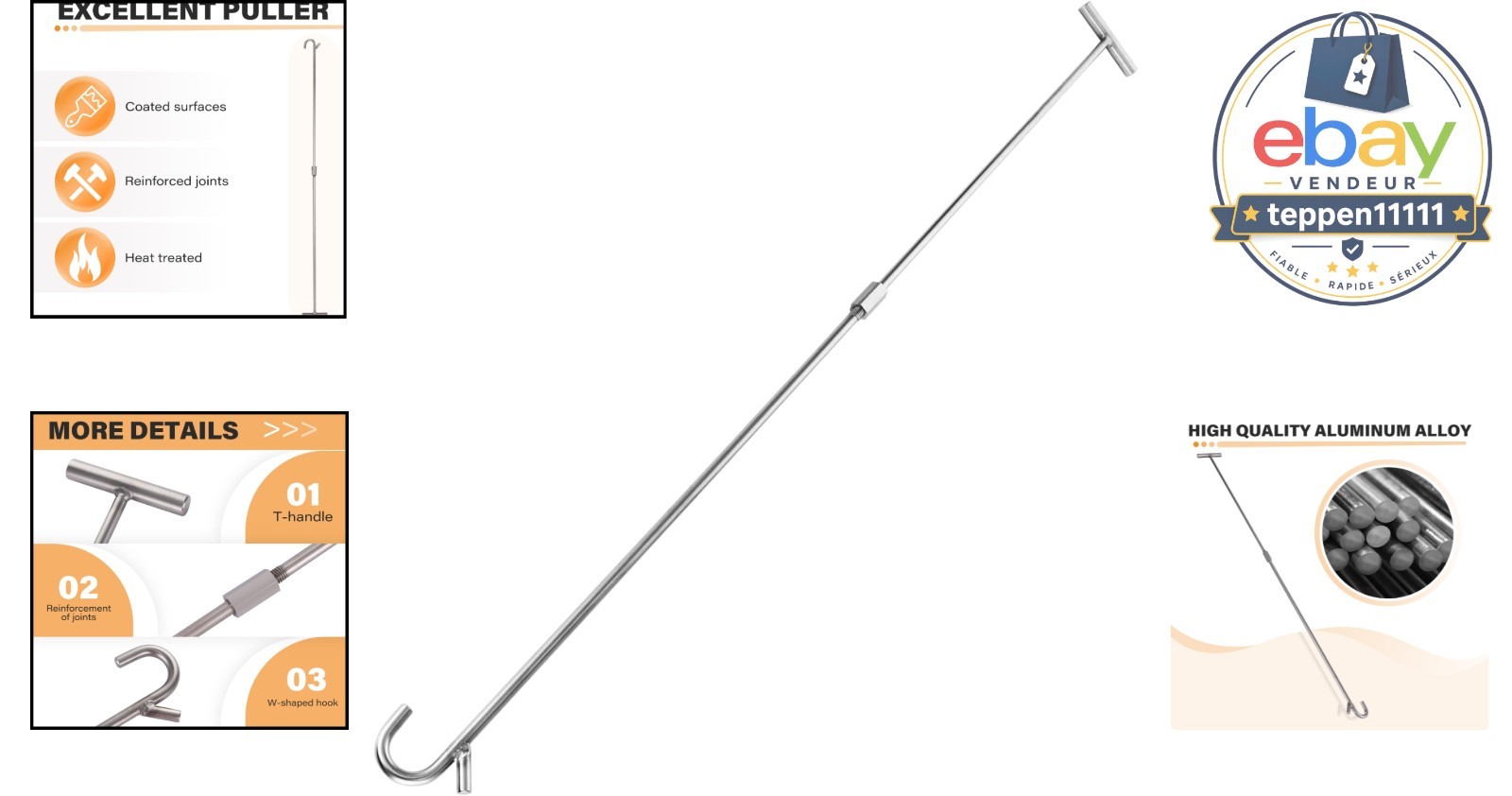 Heavy Duty Fifth Wheel Puller Solid Steel Chrome Plated 31″