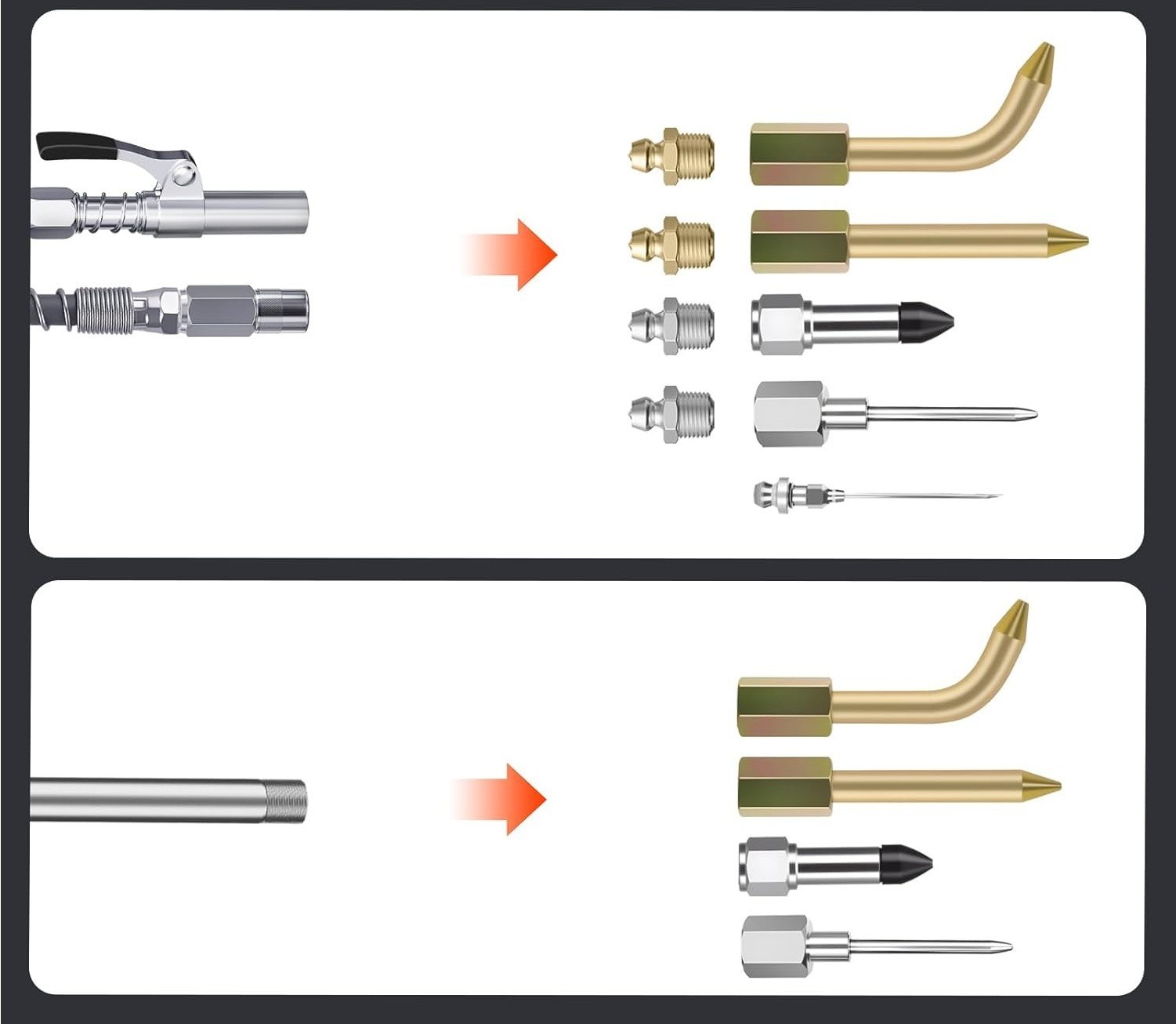 7pc Grease Fitting Needle Set for Automotive for hvac and Machinery For