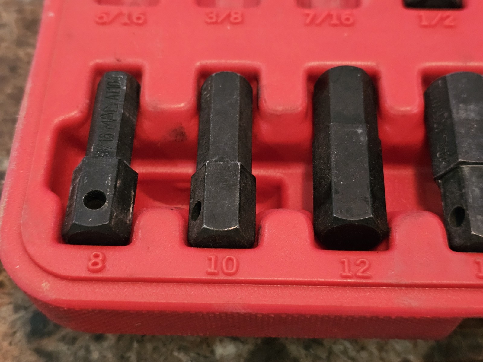 Mac Tools 13PC ½” Drive SAE & Metric Impact Hex Insert & Driver Set SVA15B 77948