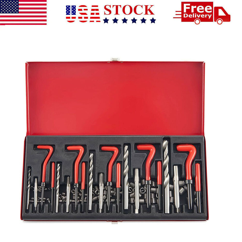 131Pc Professional Helicoil Thread/Rethread Repair M5 M6 M8 M10 M12 Kit/Set NEW
