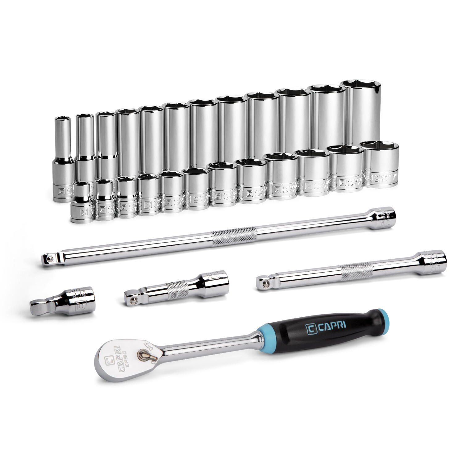 Capri Tools 3/8 in. Drive Master 6-Point Socket Set, SAE, 29-Piece