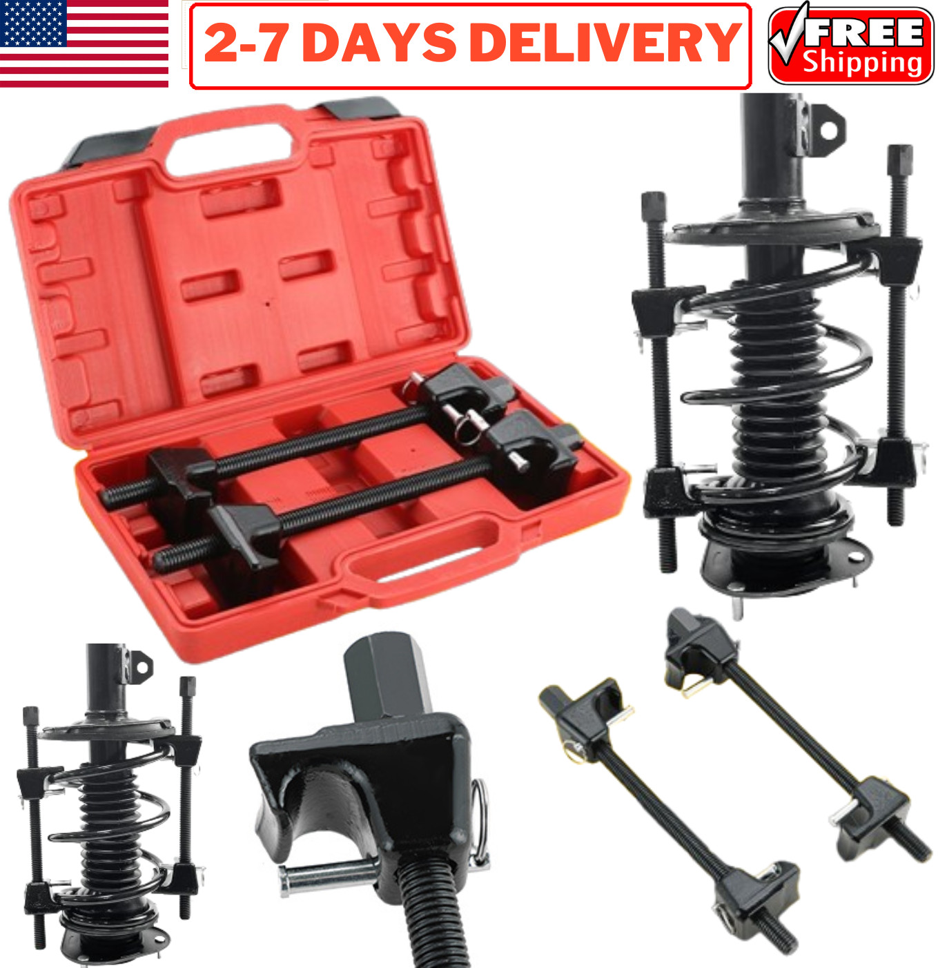 Macpherson Strut Coil Spring Compressor Tool Kit Shock Absorber Car Truck Garage