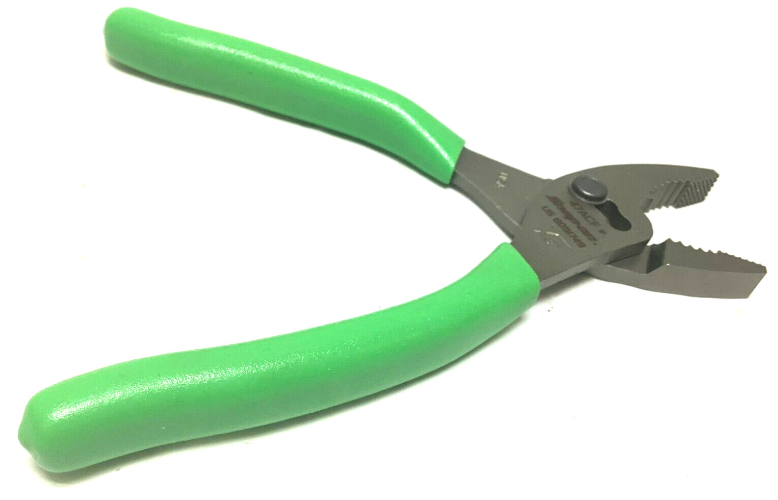 New Snap-on 7″ long Green Vinyl Grip Combination Slip Joint Pliers 47ACFG Unused