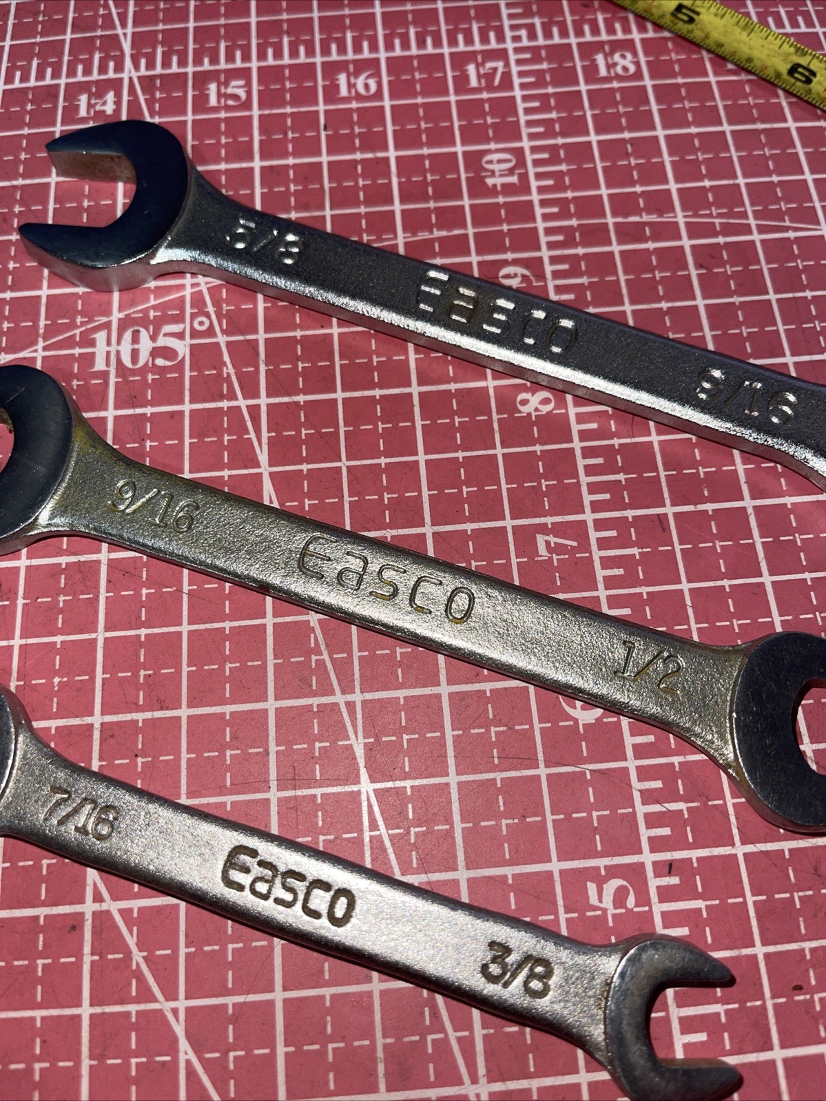 Easco USA 3 Piece SAE Open End Wrench Set 3/8 In – 5/8 In Vintage 3/8”-5/8”