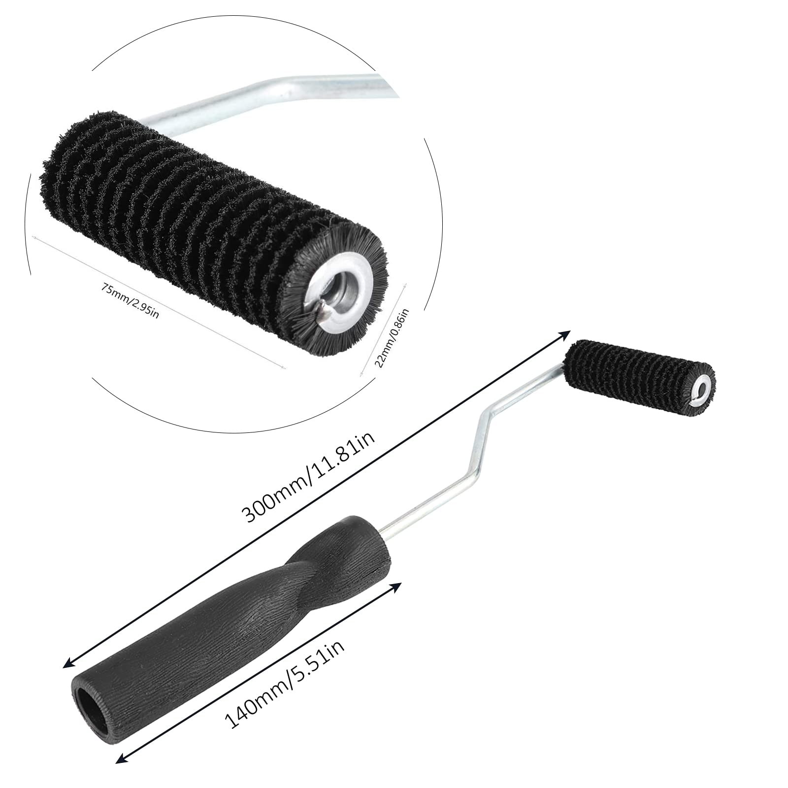 Fiberglass Bubble Roller Tool 22x75mm Resin Air Remover Laminating