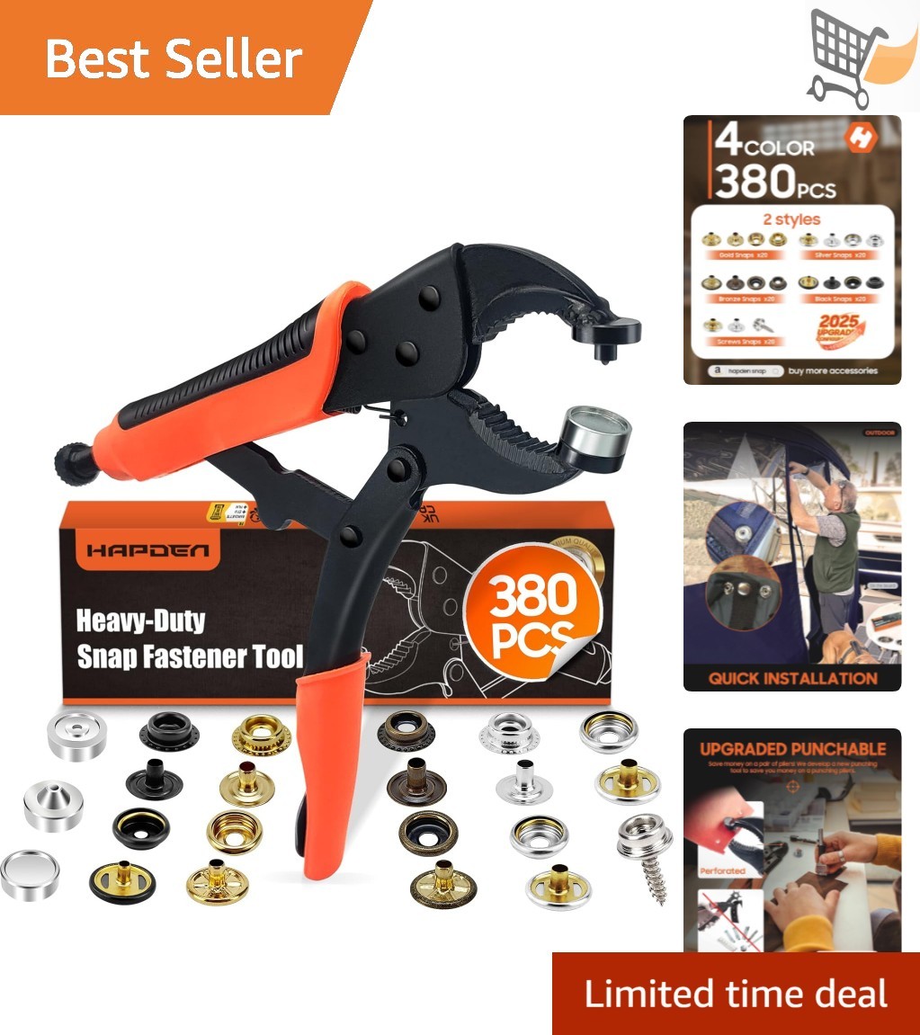 Heavy Duty Snap Fastener Tool Kit with 100 Sets for Canvas Boat Cover Repair