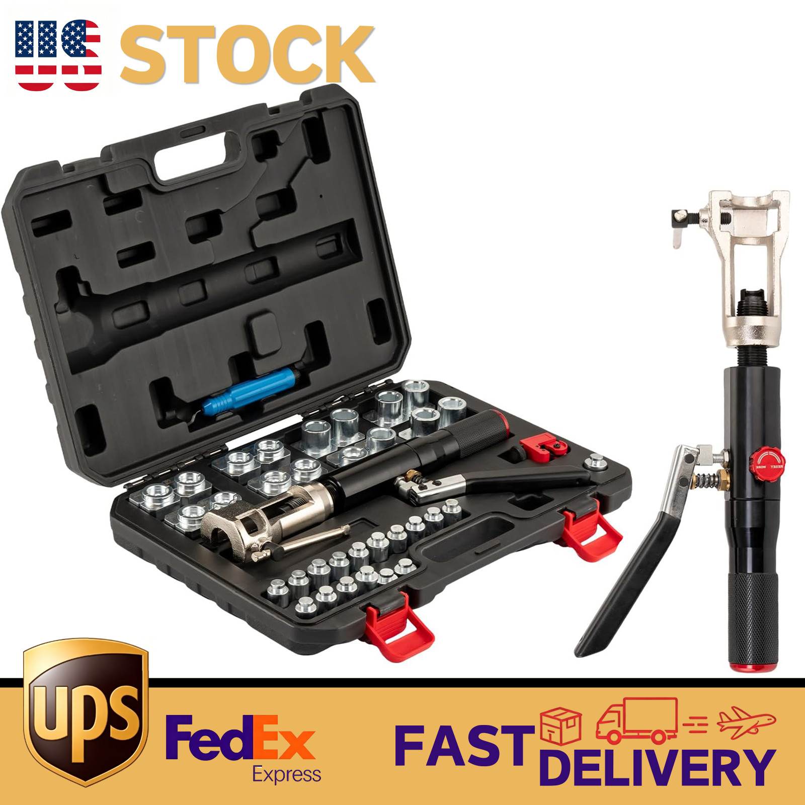 Hydraulic Brake Line Flaring Tool Kit w/ Cutter 32 PCS Tool For 3/16 – 1/2″ Tube