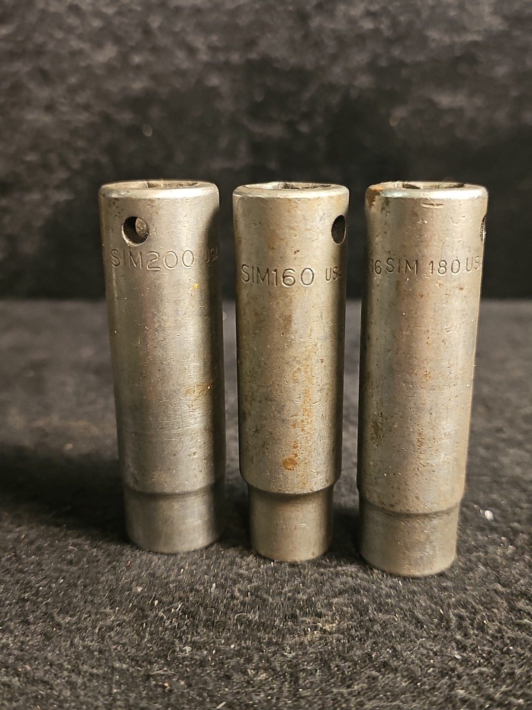Vintage Lot Of 3 1/2″ Drive Snap On Sockets 6 Point, Sim200, Sim160, Sim180