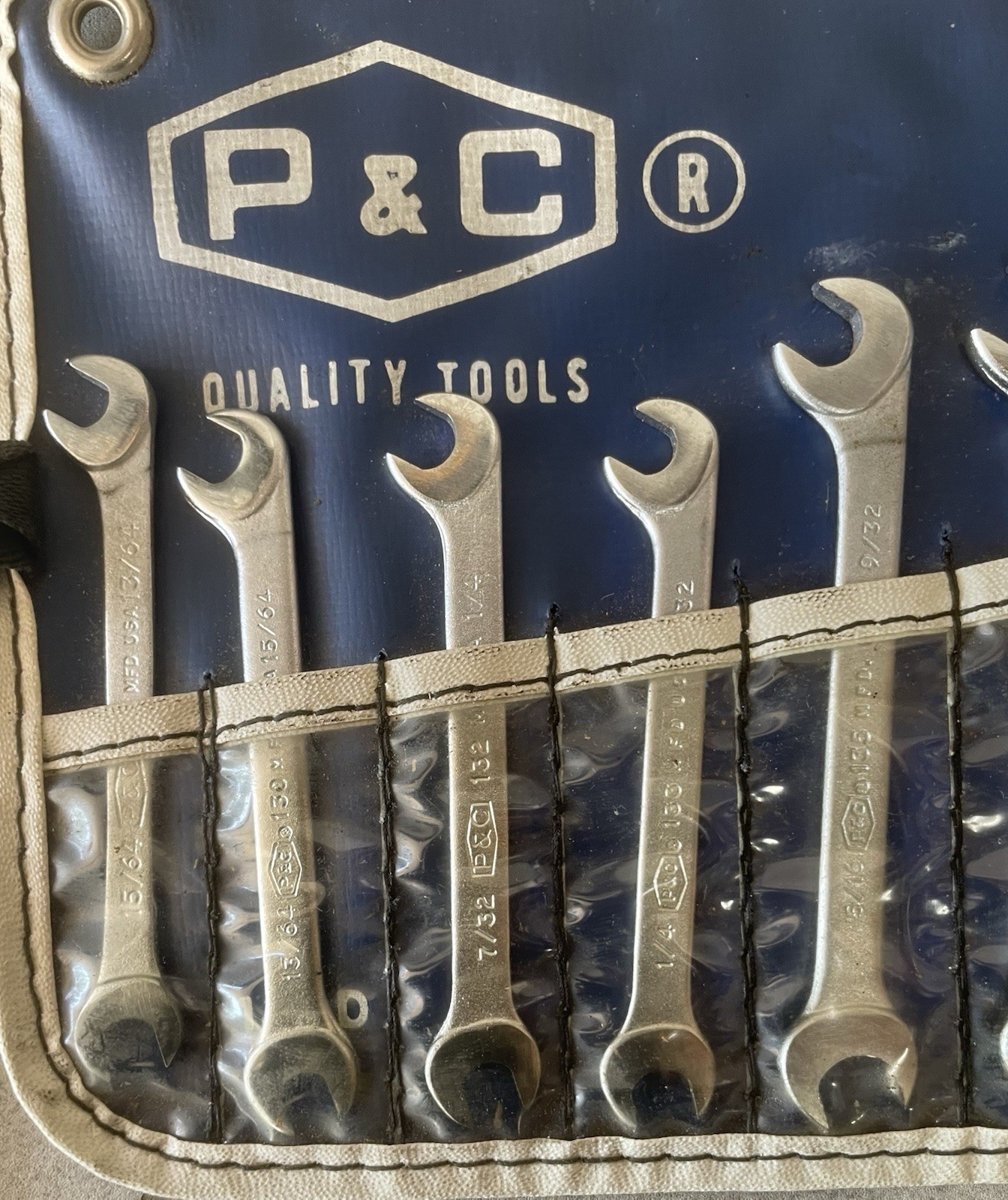 Vintage P&C 140D Midget Open End Wrench Set 130-137 USA w/ Pliers