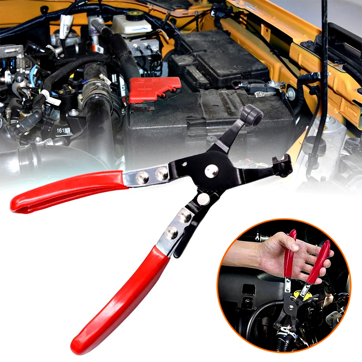 10Pc Hose Clamp Clip Remover Pliers Wire Long Reach Kit Fuel Oil Water Hose Tool