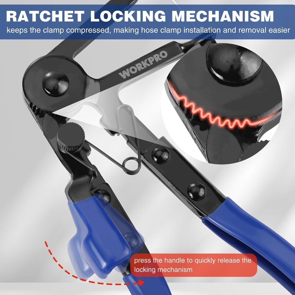 WORKPRO 27″ Flexible Hose Clamp Plier Spring Plier Automotive Clamp Removal Tool