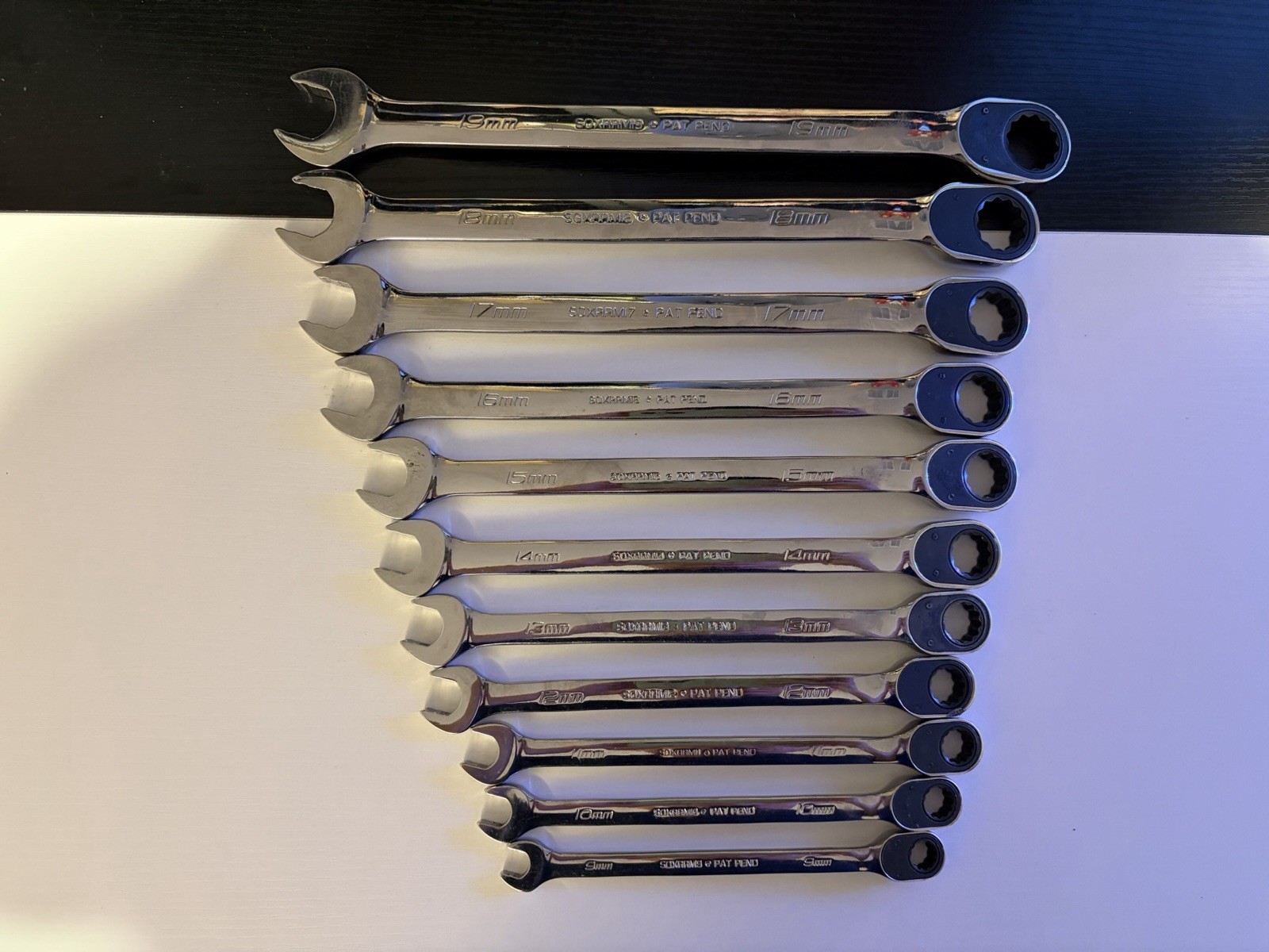 Snap-On SOXRRM710 11pc Metric Reversible Ratcheting Wrench Set (9mm-19mm)