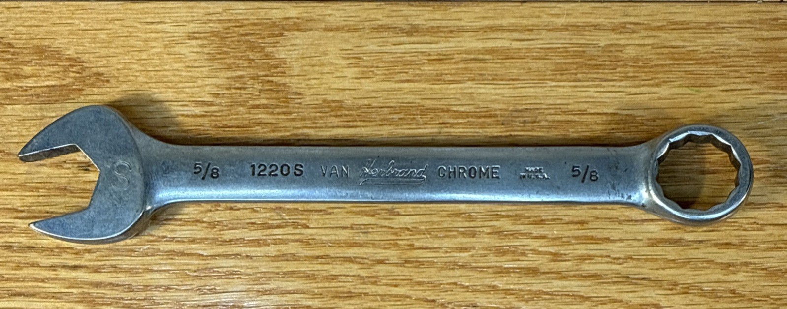 1940s Van Herbrand Chrome 1220S 5/8” Combination Wrench