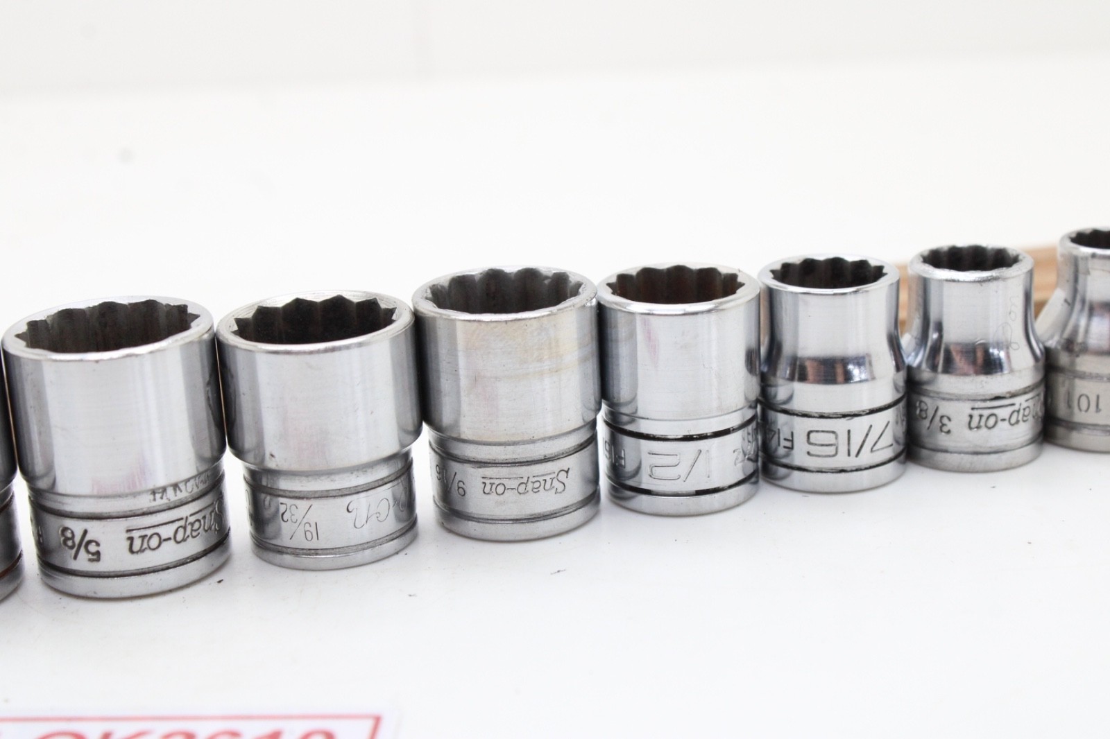 Snap-on F081 – F281 1/4-7/8″ 3/8″ Drive 12 Point 12 Piece SAE Chrome Set USA