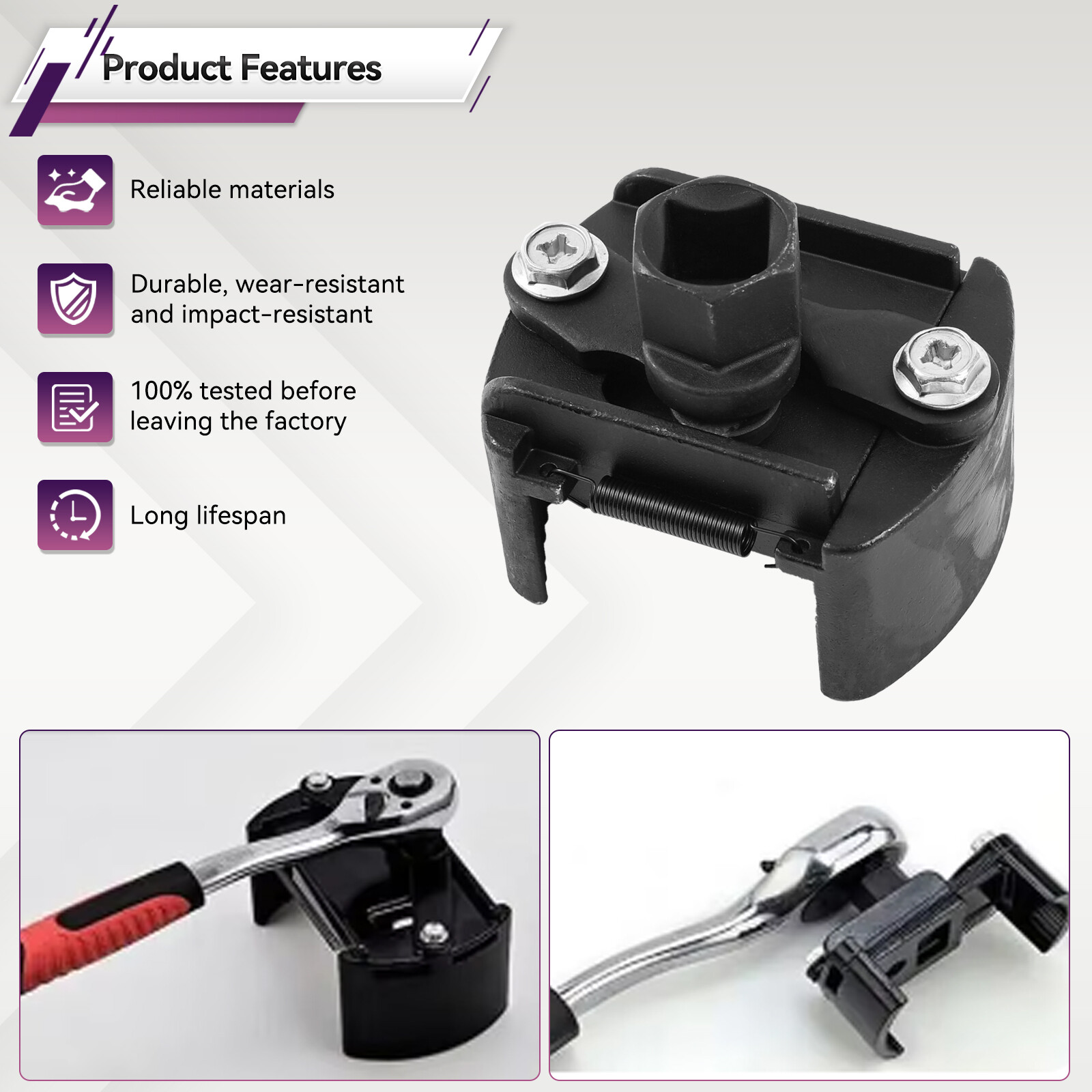 Adjustable Oil Filter Wrench Set for 60mm-80mm Removal Tool Cap 1/2″ Universal.