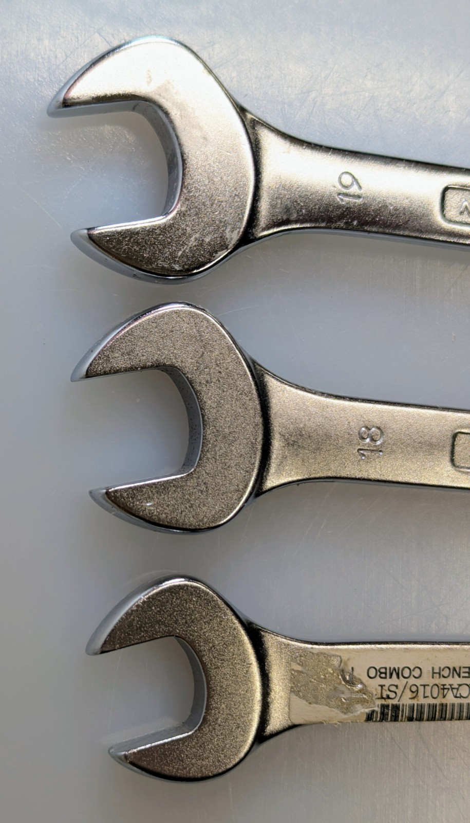 Three Facom France Combination Metric Wrenches sizes: 19, 18, 16